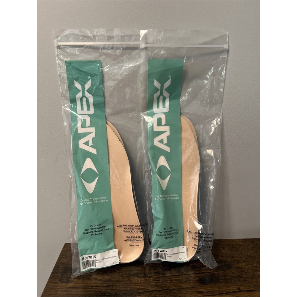 2-Pair Apex Contour Diabetes/Arthritis Thermothotic Inserts/Insoles Women Sz 8.5